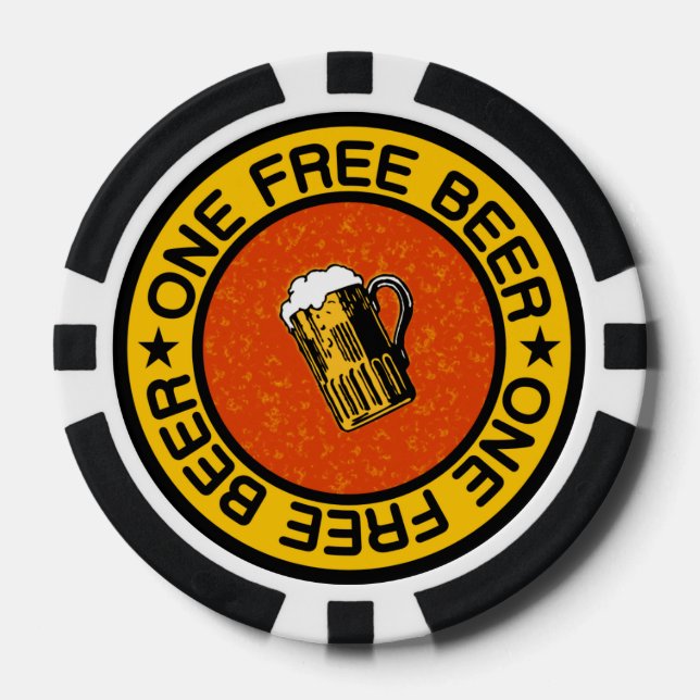 EINEN KOSTENLOSEN Bar-/Pub-Getränkebrips Pokerchips (Vorderseite)