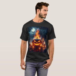 einen Kürbis mit Fledermäusen, die um ihn herum fl T-Shirt