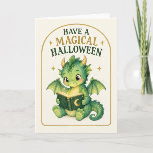 Einen magischen Halloween-Baby-Drachen haben Karte