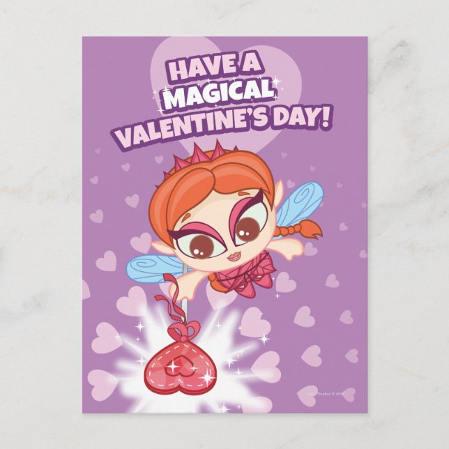 Einen magischen Valentinstag haben Feiertagspostkarte (Vorderseite)