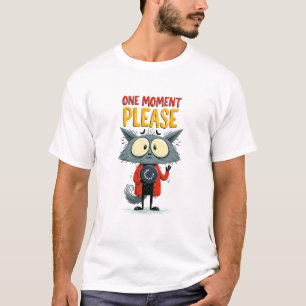 Einen Moment Bitte Lustige Katzen Büro Humor Gesch T-Shirt
