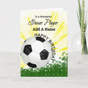 Einen Namen Fußball Geburtstag hinzufügen Karte