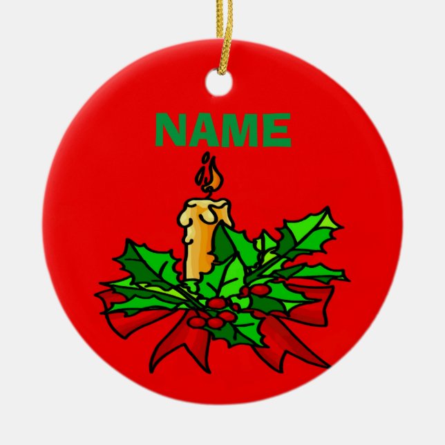 Einen Namen Weihnachtsbaum hinzufügen Keramik Ornament (Vorne)