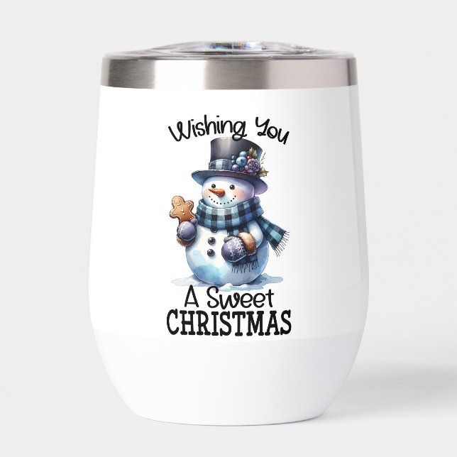 Einen niedlichen Schneemann zu Weihnachten wünsche (Vorderseite)