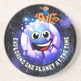 Einen Planeten zu erkunden. Junge in einer Rakete Getränkeuntersetzer