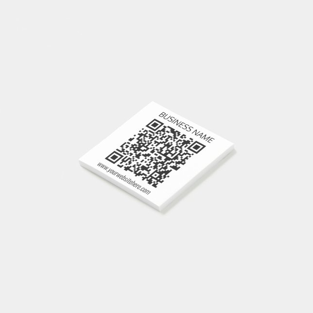Einen QR-Code für Unternehmen sofort erstellen und Post-it Klebezettel (angewinkelt)