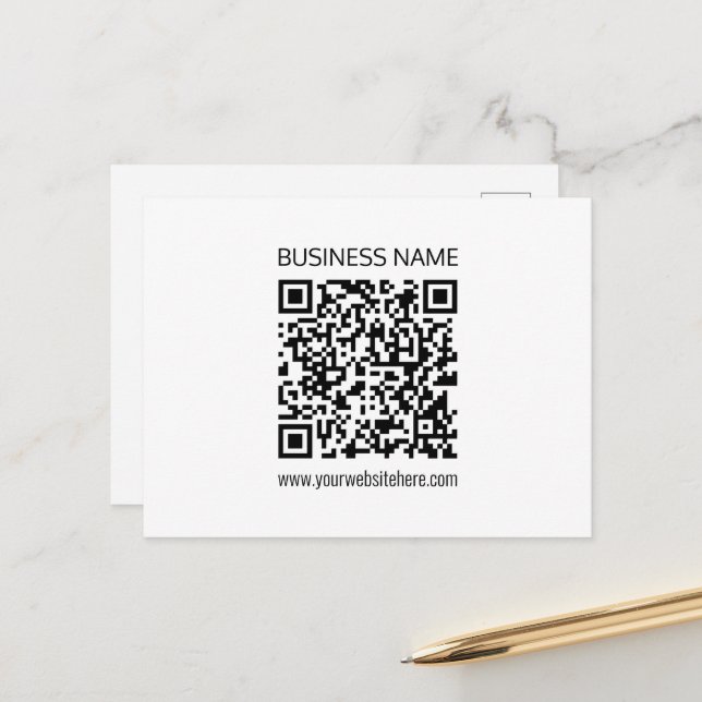 Einen QR-Code für Unternehmen sofort erstellen und Postkarte (Vorderseite/Rückseite Beispiel)