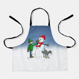 Einen Schneemann bauen Schürze