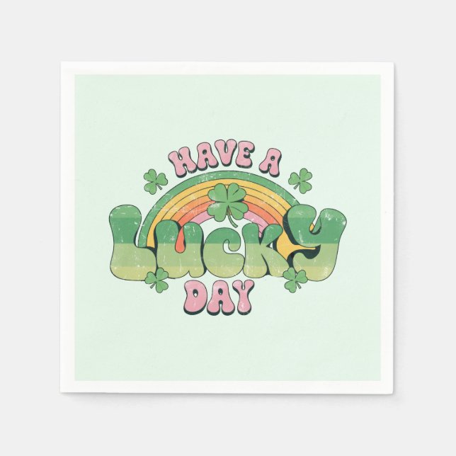 Einen schönen Retro St. Patrick's Day Serviette (Vorderseite)