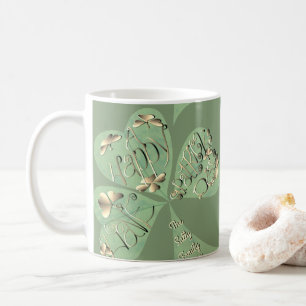 "Einen schönen St. Patrick's Day" Kleeblatt  Kaffeetasse