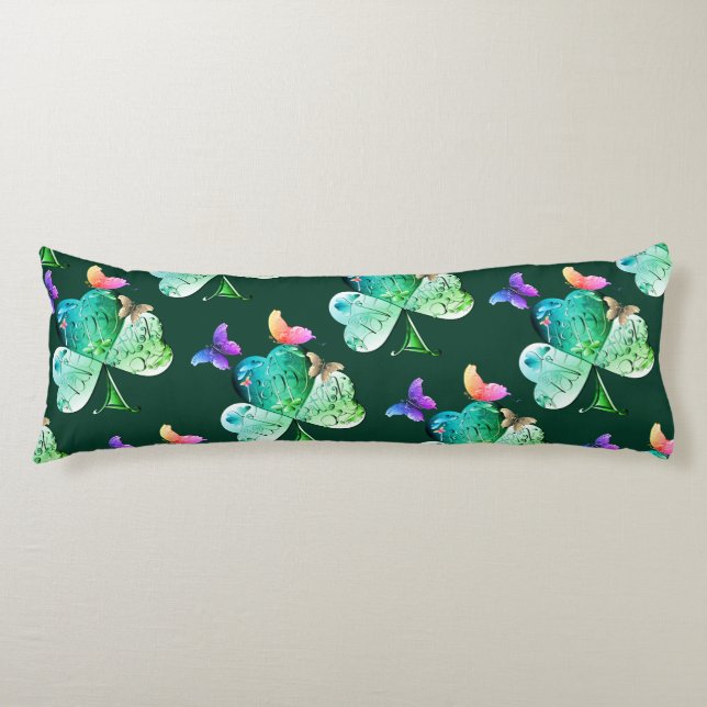 "Einen schönen St. Patrick's Day" Kleeblatt Sherpa Seitenschläferkissen (Vorderseite)