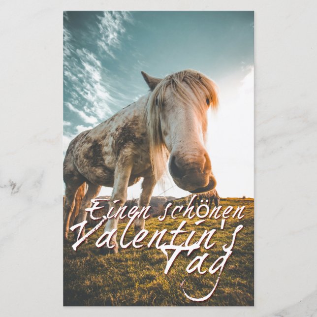 Einen schönen Valentinstag mit schauendem Pferd (Vorderseite)
