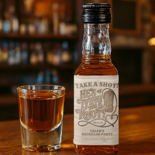 Einen Schuss abgeben - Die Knoten binden - Rustika Alkoholflaschenetikett