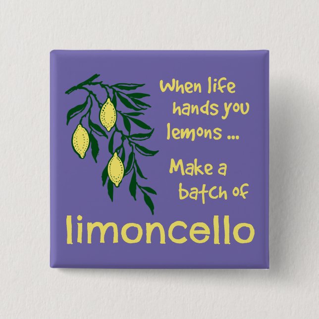 Einen Stapel Limoncello Lemon Lemon Likör erstelle Button (Vorderseite)