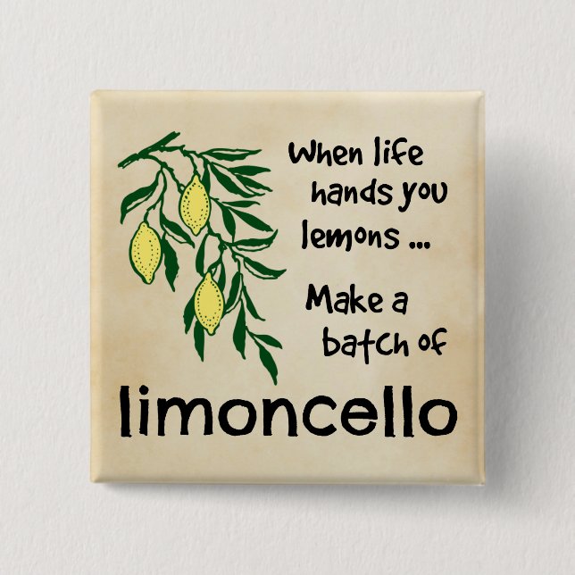 Einen Stapel Limoncello Lemon Lemon Likör erstelle Button (Vorderseite)