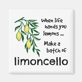 Einen Stapel Limoncello Lemon Lemon Likör erstelle Magnet