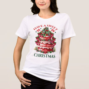 Einen süßen Weihnachtskuchen Frohe Weihnachten Tri-Blend Shirt
