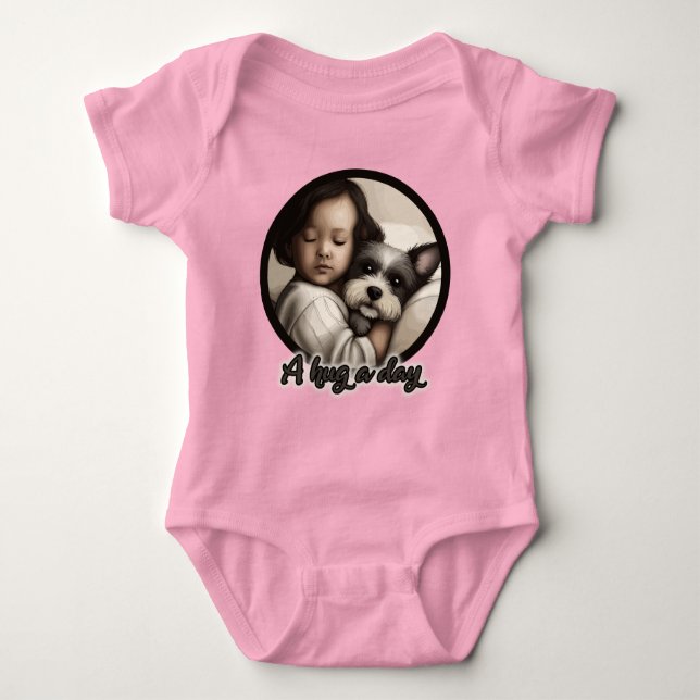 Einen Tag lang umarmen Baby Strampler (Vorderseite)