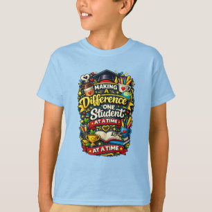 Einen Unterschied machen, ein Schüler nach dem and T-Shirt
