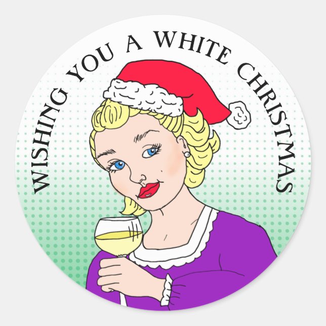 Einen weißen Weihnachtsfest wünschen Runder Aufkleber (Vorderseite)