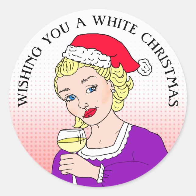 Einen weißen Weihnachtsfest wünschen Runder Aufkleber (Vorderseite)