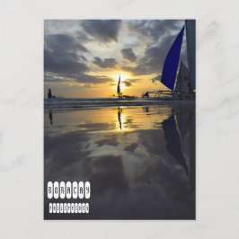 Einer der freundlichen Boracay Beach Sonnenuntergä Postkarte