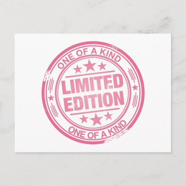 Einer der typisch rosa Briefmarke- Postkarte (Vorderseite)