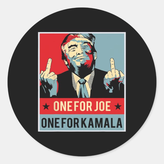 Einer für Joe One für Kamala Runder Aufkleber (Vorderseite)