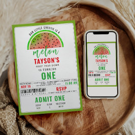 Einer in einem Melon-Glitzer Wassermelone 1. Gebur Einladung