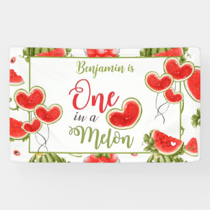 Einer in einem Melon Summer Green Red 1. Geburtsta Banner