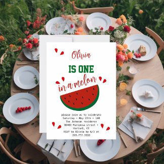 Einer in einem Melon Watermelon Einladung