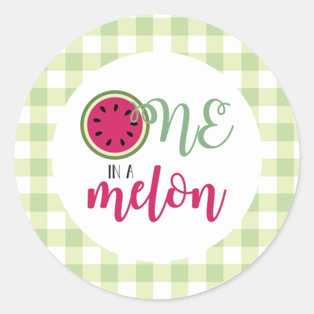 Einer in einem Melon Watermelon Runder Aufkleber (Vorderseite)