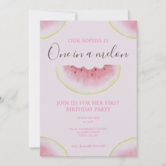 Einer in einem Melon Watermelon zum ersten Geburts Einladung