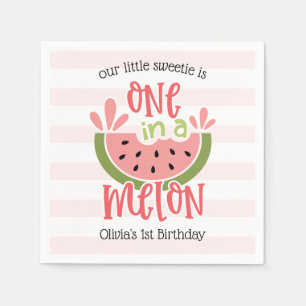 Einer in einem Melon Watermelon zum ersten Geburts Serviette