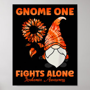Einer kämpft allein Orangenes Band Leukämiebewusst Poster