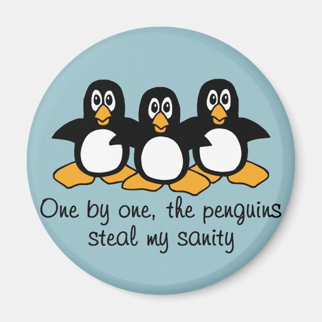 Einer nach dem anderen Die Pinguine Funny Sprichwo Magnet (Vorne)