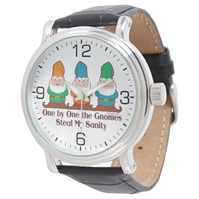 Einer nach dem anderen stehlen mir die Gnomen die  Armbanduhr (Schrägansicht)