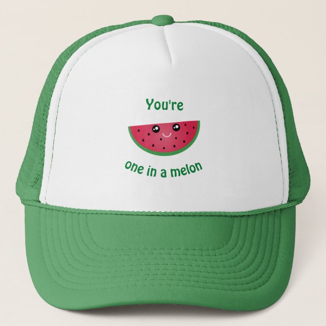 Eines in A Melon Funny Niedlich Kawaii Watermelon Truckerkappe (Vorderseite)
