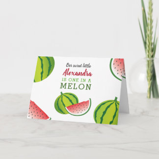 Eines in einem Melon Foto 1. Geburtstag Wassermelo Einladung