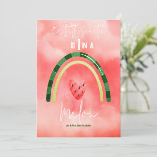 Eines in einem Melon Heart Watermelon Einladung