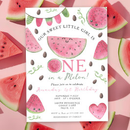 Eines in einem Melon Niedlich Watermelon Girl 1. G Einladung