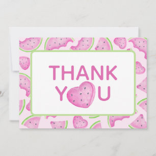 Eines in einem Melon Watermelon Herz Danke Karte