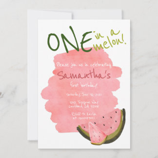 Eines in einem Melon Watermelon Thema Wasserfarbe