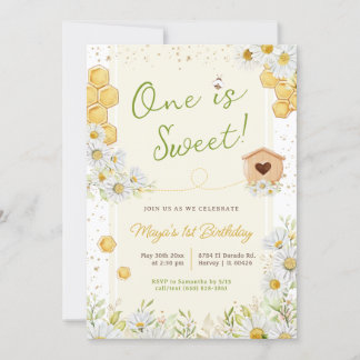 Eines ist Sweet Bumblebee Erstes Party zum 1. Gebu Einladung