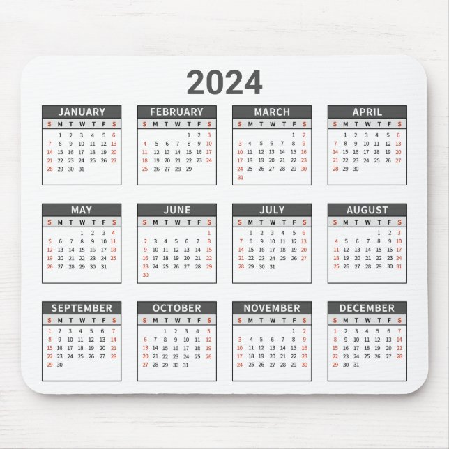 Einfach 2024 Jahr im Überblick Mousepad (Vorne)