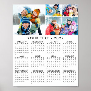 Einfach 2026 Kalender 4 Foto Collage Poster