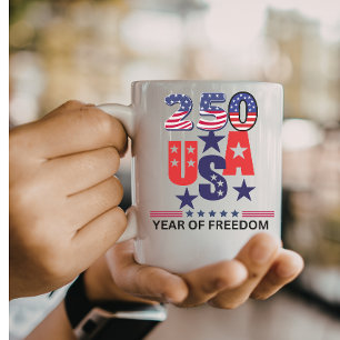 Einfach 250. US-Unabhängigkeit patriotisch 4. Juli Kaffeetasse