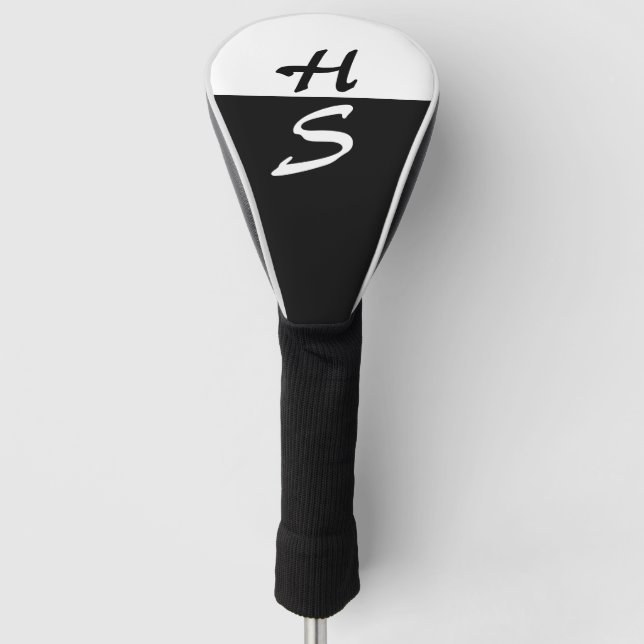 Einfach 2 Farben & Ihre Monogram + Ihre Ideen Golf Headcover (Vorderseite)