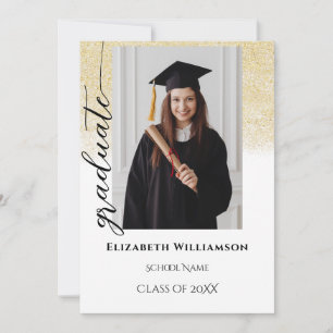 Einfach 2 Foto Schwarzer Gold-Kalligrafie-Abschlus Ankündigung