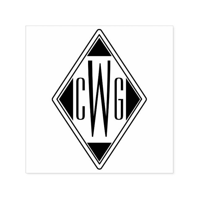 Einfach 3 Anfangsbuchstaben Monogram #5D Diamant F Permastempel (Design)